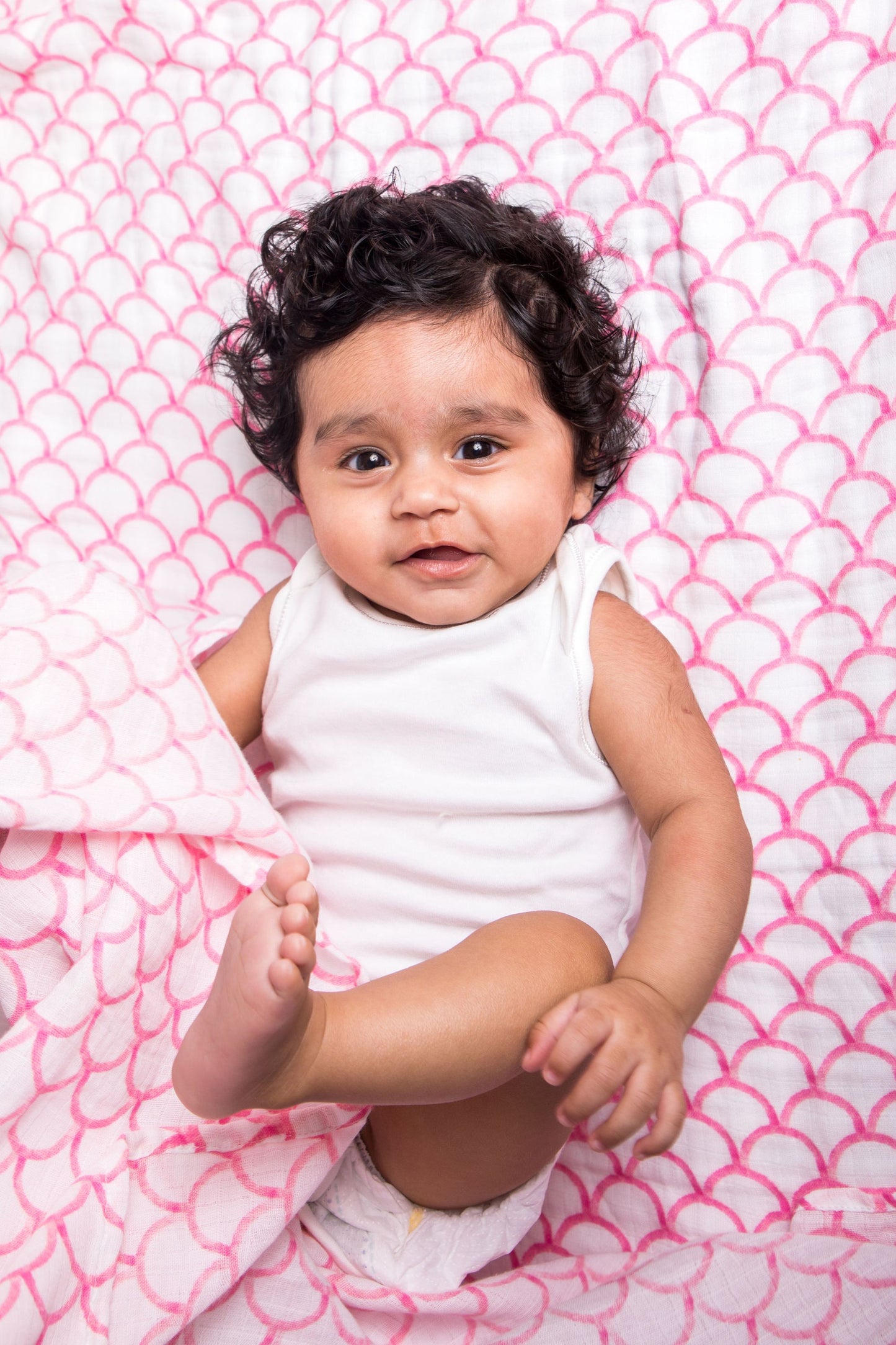 Organic Swaddle - Pink Mosaic