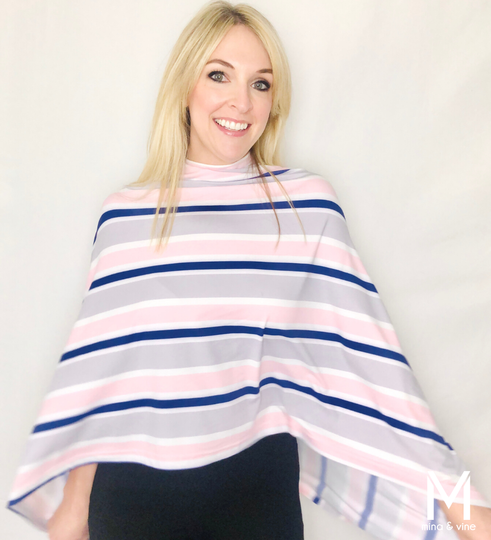 Multi-Function Magnetic Scarf/Nursing Cover - Savvy Stripe