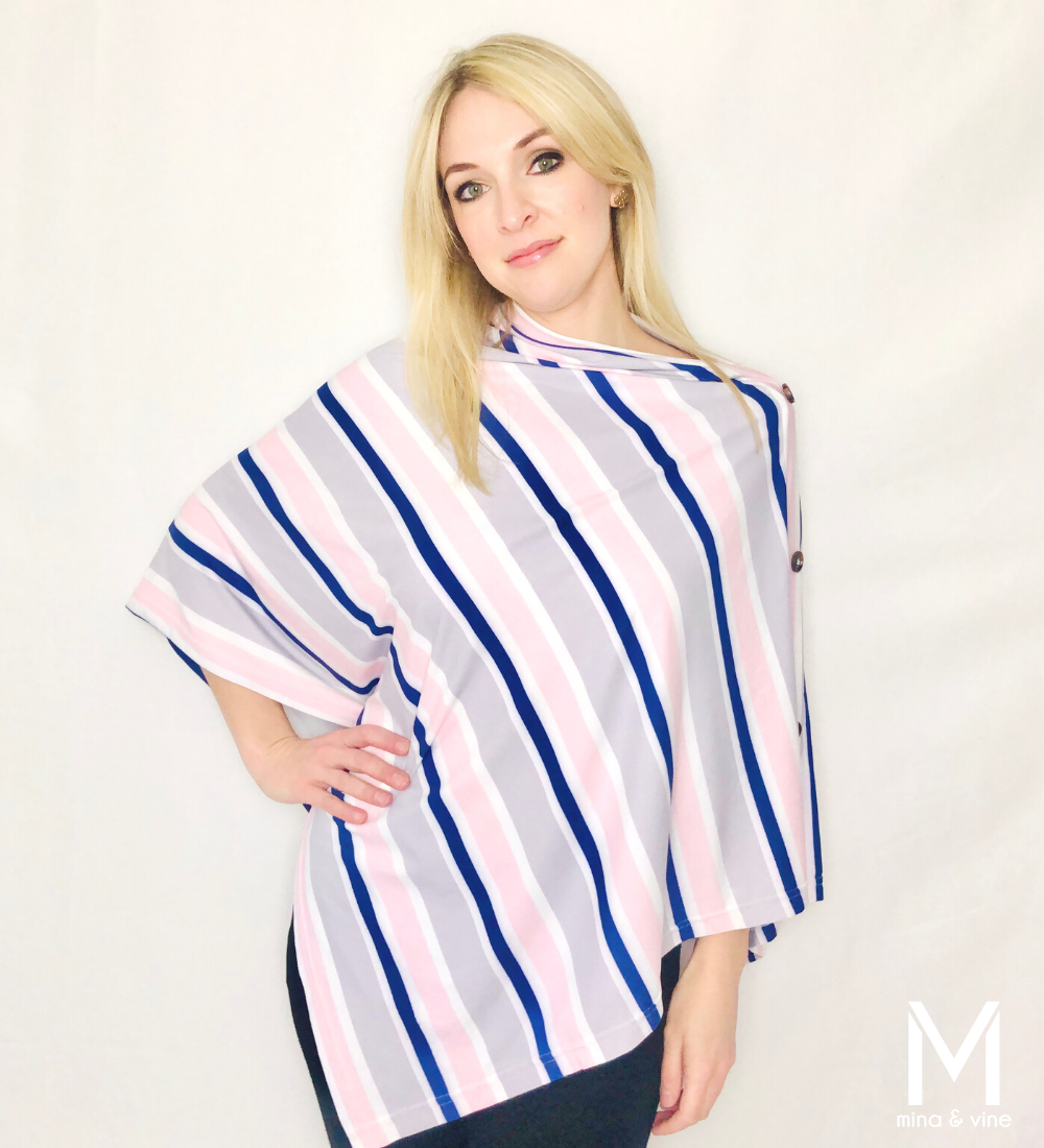 Multi-Function Magnetic Scarf/Nursing Cover - Savvy Stripe
