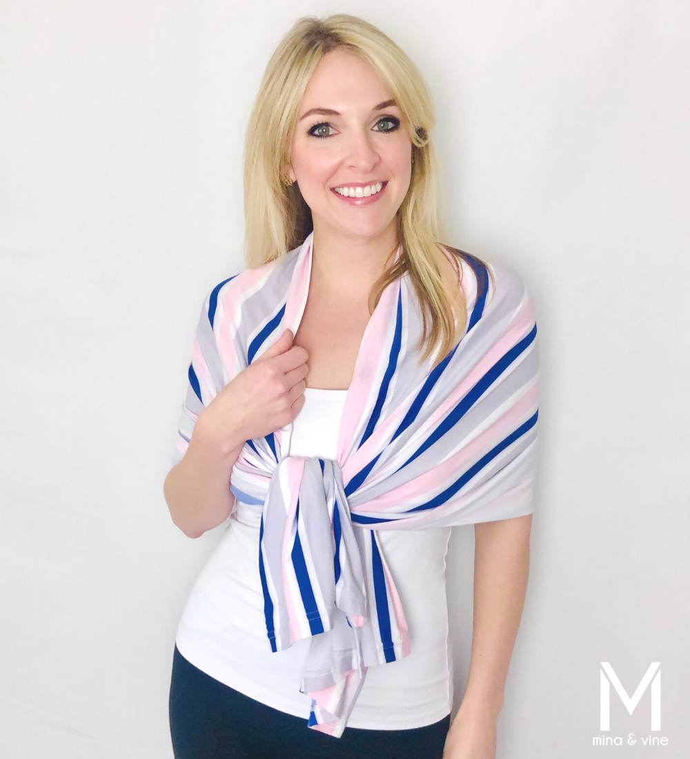 Multi-Function Magnetic Scarf/Nursing Cover - Savvy Stripe