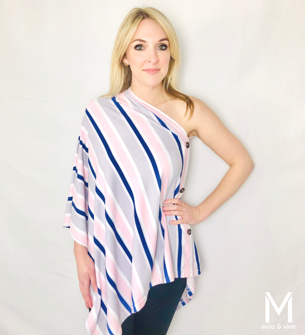 Multi-Function Magnetic Scarf/Nursing Cover - Savvy Stripe