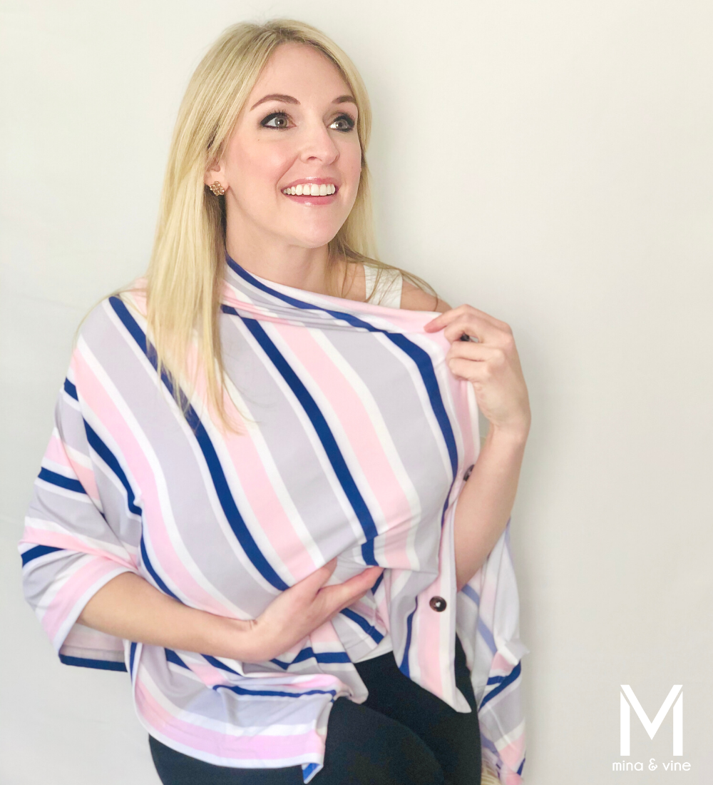 Multi-Function Magnetic Scarf/Nursing Cover - Savvy Stripe