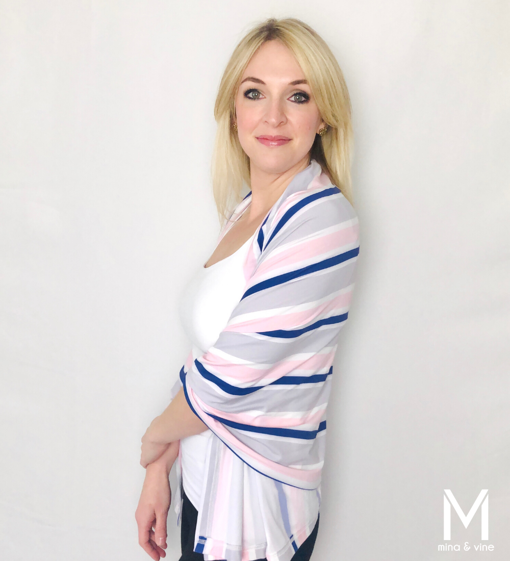 Multi-Function Magnetic Scarf/Nursing Cover - Savvy Stripe
