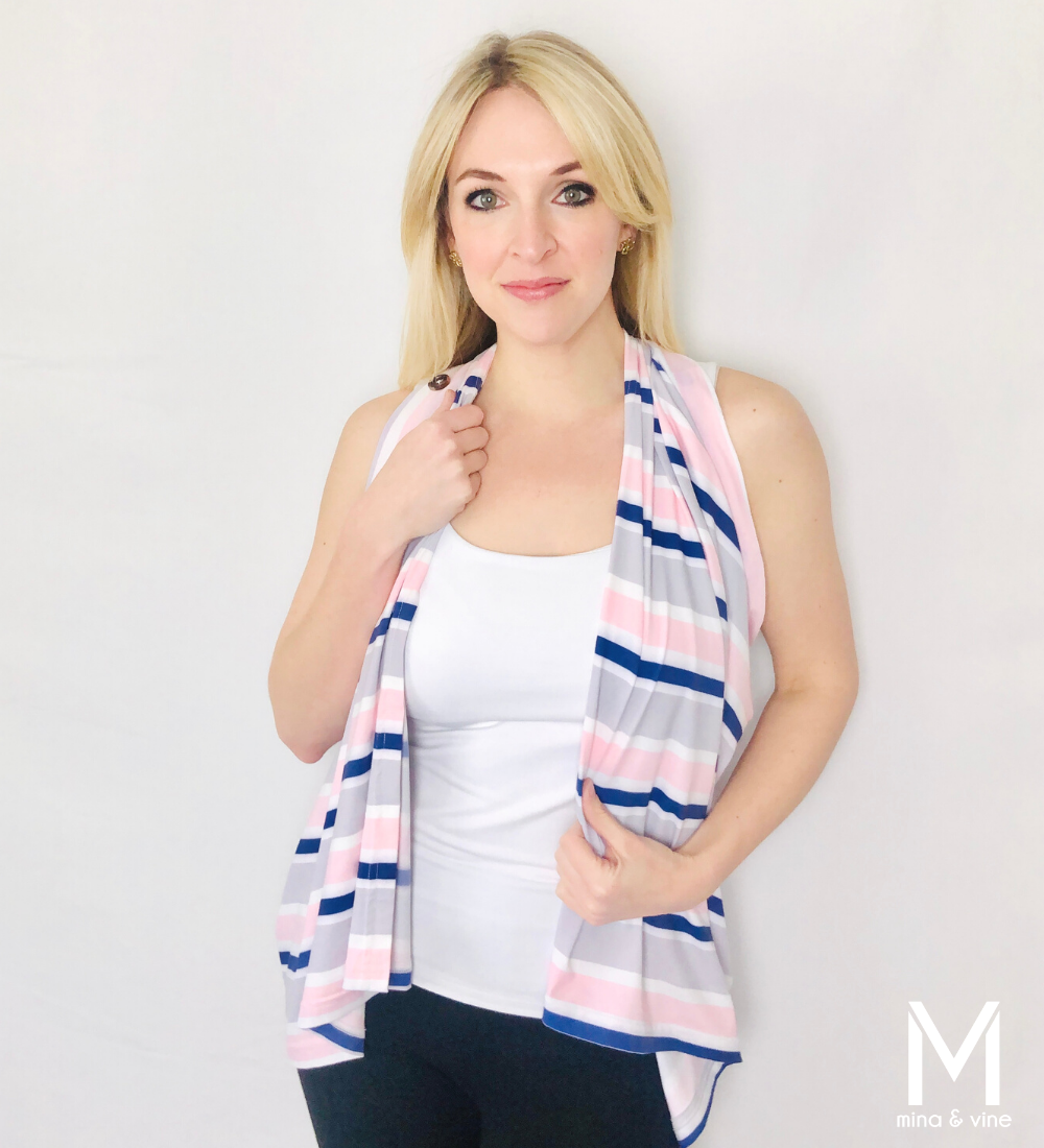Multi-Function Magnetic Scarf/Nursing Cover - Savvy Stripe