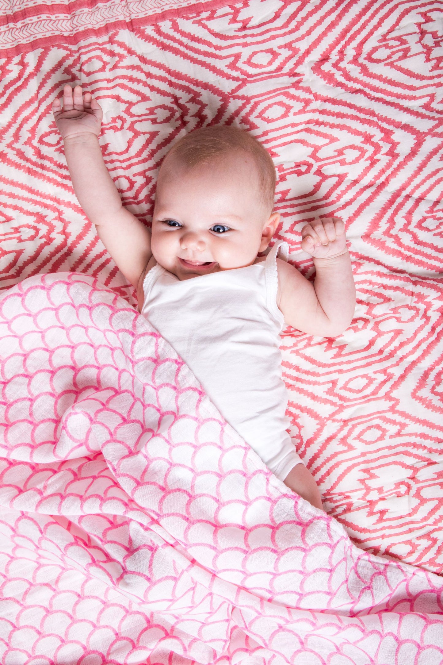 Organic Swaddle - Pink Mosaic