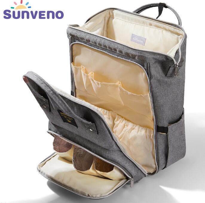 Diaper Bag Backpack with Multiple Zippered Compartments