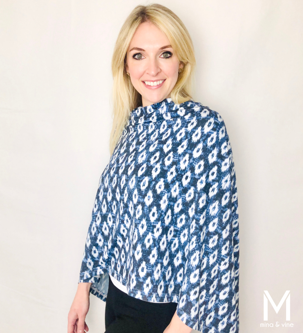 Multi-Function Magnetic Scarf/Nursing Cover - Blue