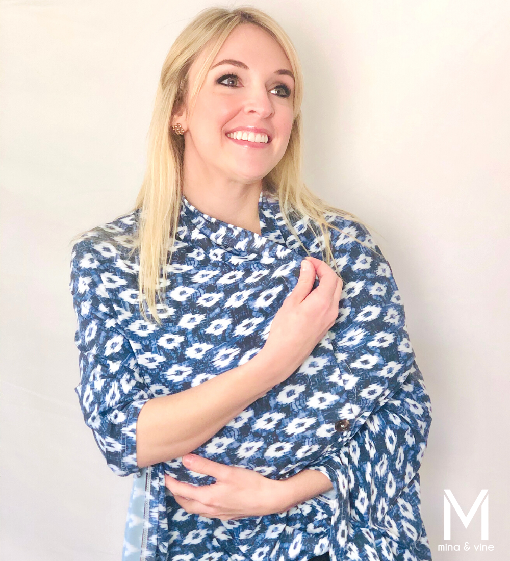 Multi-Function Magnetic Scarf/Nursing Cover - Blue