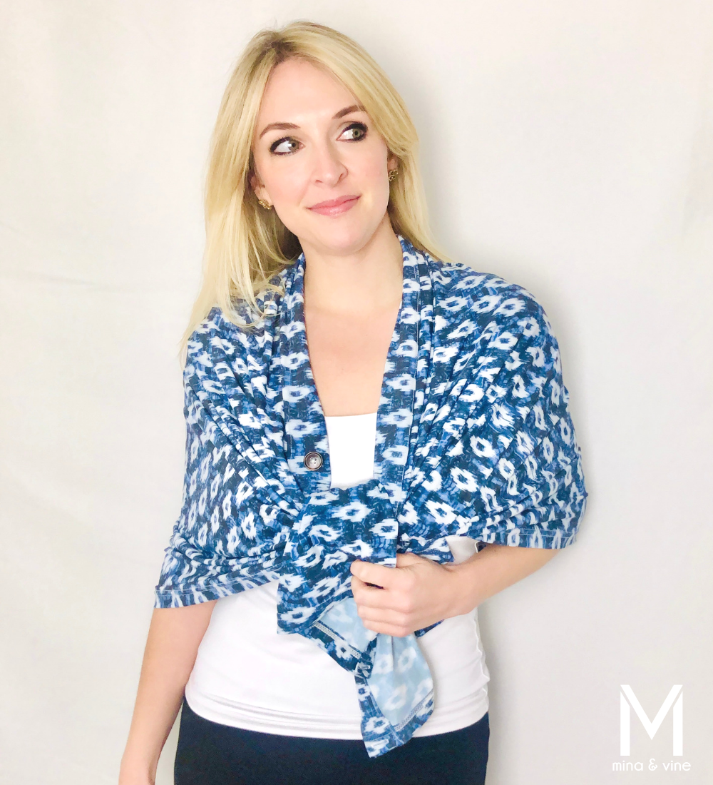 Multi-Function Magnetic Scarf/Nursing Cover - Blue