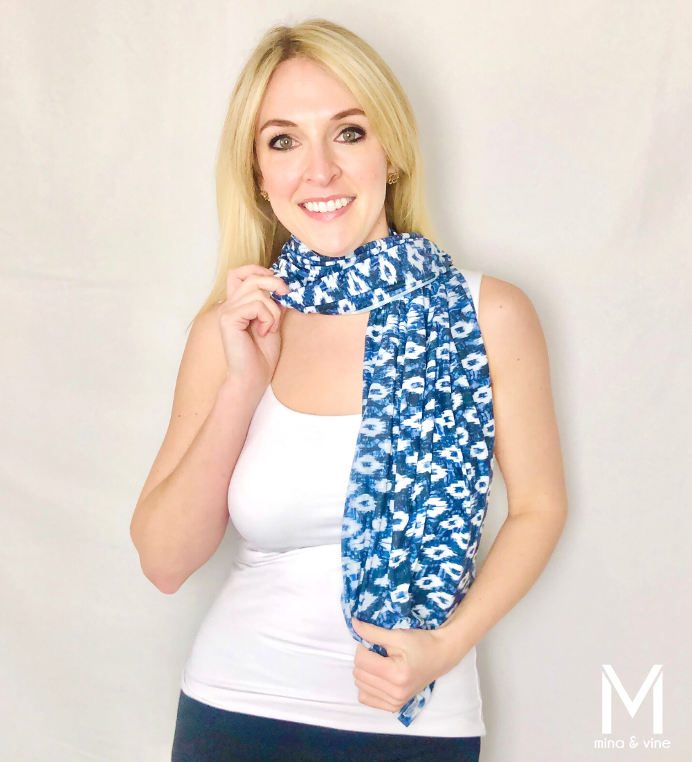 Multi-Function Magnetic Scarf/Nursing Cover - Blue