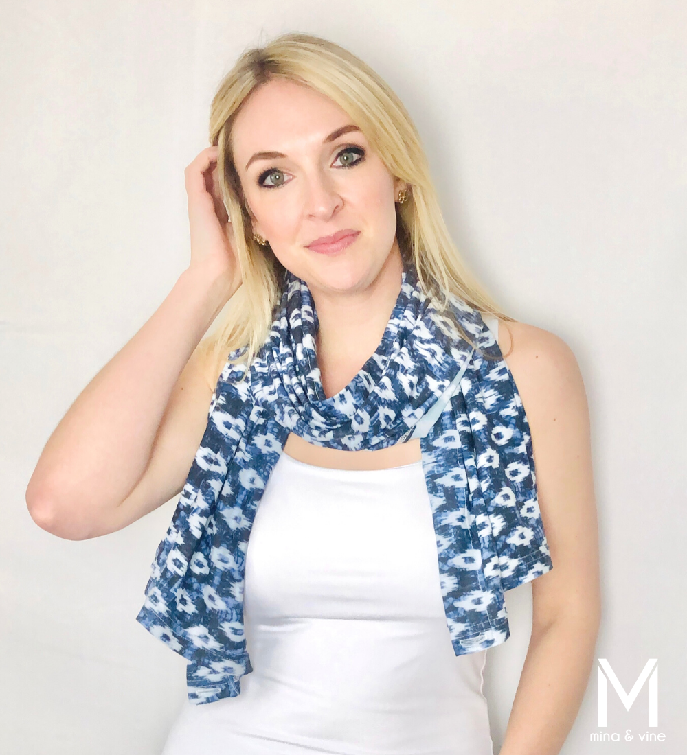 Multi-Function Magnetic Scarf/Nursing Cover - Blue