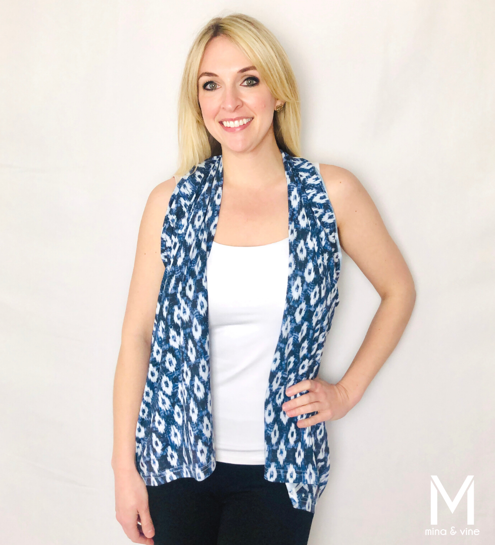 Multi-Function Magnetic Scarf/Nursing Cover - Blue