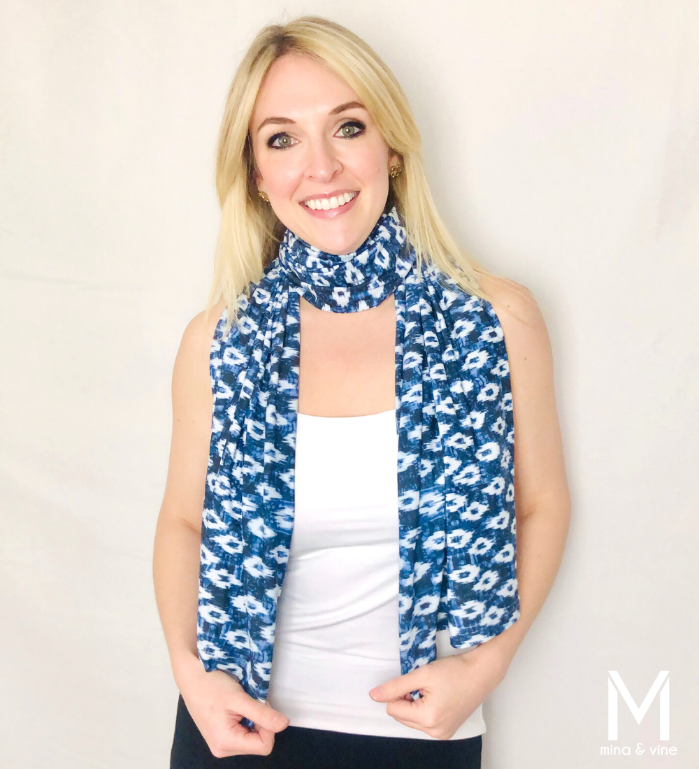 Multi-Function Magnetic Scarf/Nursing Cover - Blue