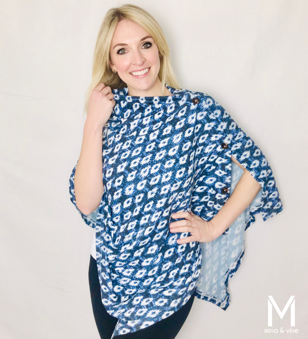 Multi-Function Magnetic Scarf/Nursing Cover - Blue